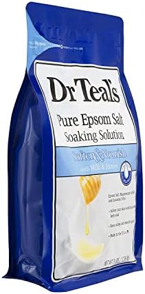 Dr. Teals Soften & Nourish with Milk & Honey Soaking Solution Gift Set (2 Pack, 3lbs ea.) - Pure Epsom Salt & Essential Oils Softens The Skin, Eases Aches & Muscle Pains - Relieve Stress at Home