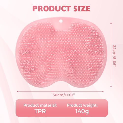 Shower Foot Scrubber, 2025 New Shower Back Scrubber with Non-Slip Suction Cups, and 2pcs Super Soft Sunflower Suction Cup Bath Ball, Wall Mounted Slip Scrubber for Men and Women for Cleaning