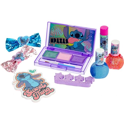 Disney Lilo and Stitch Makeup Filled Shoulder Bag Includes Lip Gloss, Nail Polish, Hair Bow & More! for Girls, Ideal for Ages 3 and Up Perfect for Parties & Makeovers by Townley Girl