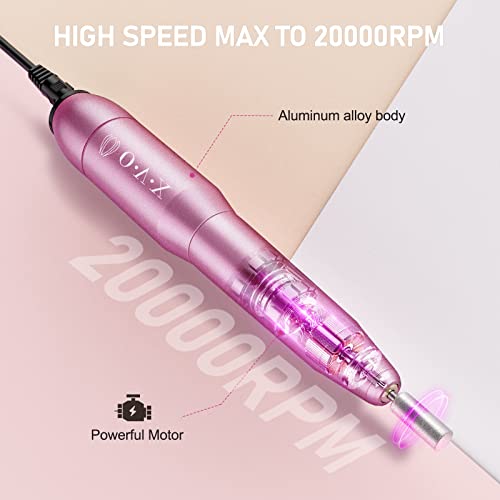 Portable Electric Nail Drill File Machine with Acrylic Nail Kit Set Professional 20000rpm Manicure Pedicure with Sanding Bands Brush for Nail Art Gel Nail Polish Tips Clippers