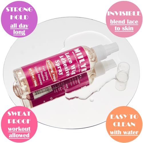 MIILYE Wig Glue Spray Set for Front Lace | White Glue and Remover With Melting Band | Lace Kit for Wig Installation