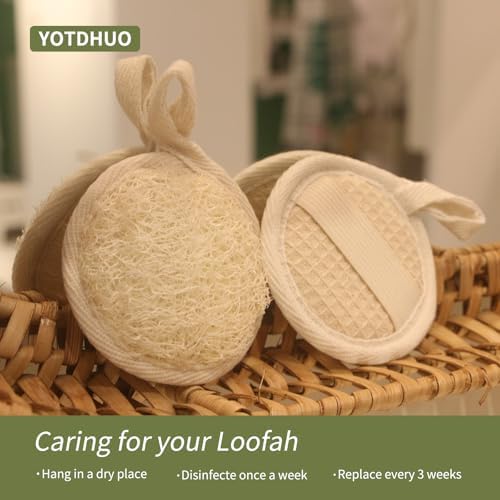 Loofah Face Scrubber Made with Natural Egyptian Shower Luffa Sponge(6Pack),Exfoliating Facial Scrub Pads Facial Sponge for Women