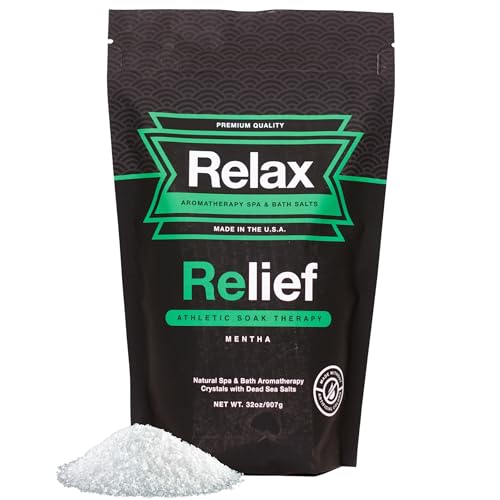 Relax Spa & Bath, Epsom Salt Aromatherapy Bath Salts, Epsom Salt Bath Soak, Dead Sea Salt for Soaking, Hot Tub Spa Aromatherapy, Bath Crystals with Vitamins & Minerals (Relief)