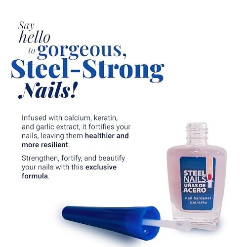 Steel Nails: Nail Strengthener & Clear Nail Polish for Damaged Nails, Hardener & Growth, Nail Repair, Keratin Treatment, Nail Growth Treatment – Hard as Nails with Extra Strength.