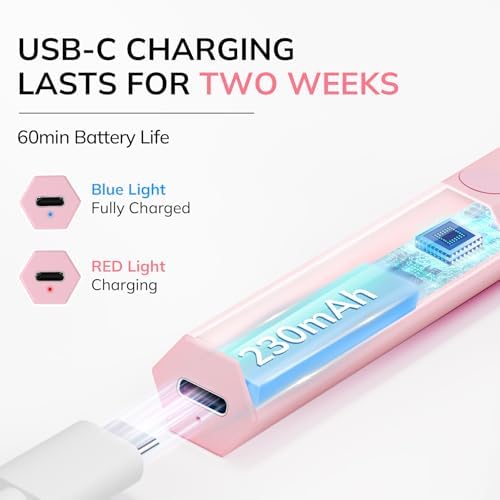 Lavinda Handheld UV Light for Gel Nails, Mini Nail Lamp, Portable Cordless Rechargeable UV Led Nail Lamp Nail Dryer for Fast Curing Gel Polish USB Flashlight for Home DIY Manicure