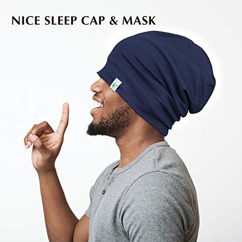 Sleep Cap-2Pcs Designed for Men with Natural Curly Wave Hair Satin Lined,Gifts for Boyfriend,Husband & Dad,