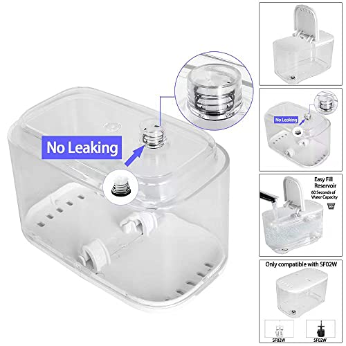 Replacement Parts for Waterflosser Oral Irrigator Dental Compatible with Waterpik Sonic Fusion Portable Water Flosser SF-02W SF-02 Reservoir Gasket Valve (SF-02 White Tank)