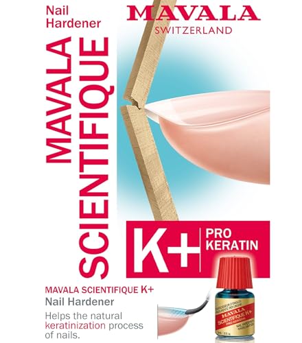 MAVALA Scientifique K+ Keratin Hardener Strengthener | Protect Nails | Avoid Breaking and Splitting | Supports Natural Keratinization | Multi-color, 0.16 Fl Oz
