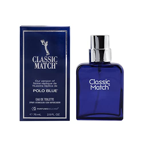 PB ParfumsBelcam Men's 2.54 Fl Oz Red Classic Match Eau de Toilette and 2.5 Fl Oz Blue Classic Match Eau De Toilette Spray Bundle