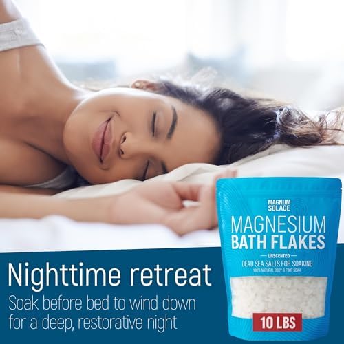 Magnesium Flakes for Bath - Magnesium Chloride Flakes - Dead Sea Salts for Soaking, 10 LBS
