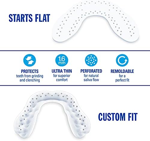 Nighttime Dental Guard – Comfortable Mouth Guard for Bruxism - Custom Fitted Protection for Teeth Grinding and Jaw Clenching Plus Storage Case