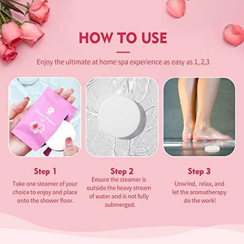 Shower Steamers Aromatherapy for Women and Men, 24-Pack Organic Shower Bombs with Essential Oil, Rose, Watermelon, Tea Tree, Orange, Sea Salt, Lavender Stress Relief Birthday Gifts for Her