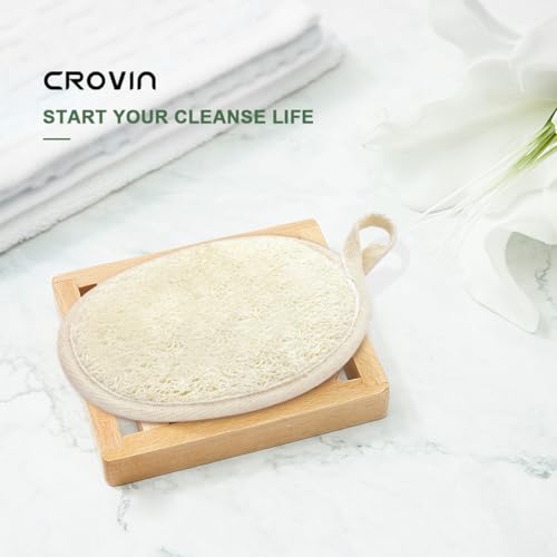 Natural Loofah Exfoliating Body Scrubber, Made with Natural Shower Loofah Sponge for Men and Women’s SPA - Pack of 6 Exfoliating Loofah Sponge Package,Perfect for Bath Shower