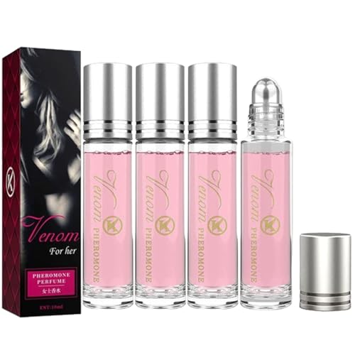 Gemse Pheromones Perfume for Women, Long-Lasting Phereau Perfume, Portable Venom Scents Roll On Perfume Fragrances, Women's Fragrances Phero Oil (4 Pcs)