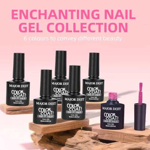 Major Dijit Acrylic Nail Kit with Drill - Complete Starter Set for Beginners White Pink Clear Acrylic Powder, 6 Gel Polish Colors, UV LED Light, Nail Decorations & Salon Tools | Home Manicure Gift Set