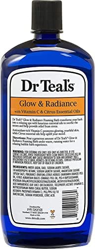 Dr Teal's Foaming Bath Combo Pack (68 fl oz Total), Moisturizing Shea Butter & Almond Oil, and Glow & Radiance with Vitamin C and Citrus Essential Oils