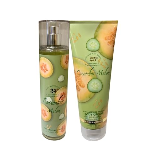 Bath & Body Works Cucumber Melon Fine Fragrance Mist 8oz and Body Cream 8oz