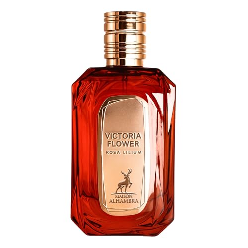 Maison Alhambra Victoria Flower Rosa Lilium – Fresh, Floral, Creamy, Musky – Eau de Parfum Spray Long-Lasting Fragrance for Women, 3.4 Ounce / 100 ml