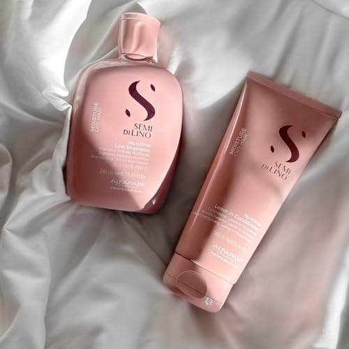 Alfaparf Milano Semi di Lino Moisture Nutritive Shampoo and Conditioner Set for Dry Hair - Sulfate Free Moisturizing Shampoo and Conditioner - Safe on Color Treated Hair - Adds Shine and Softness