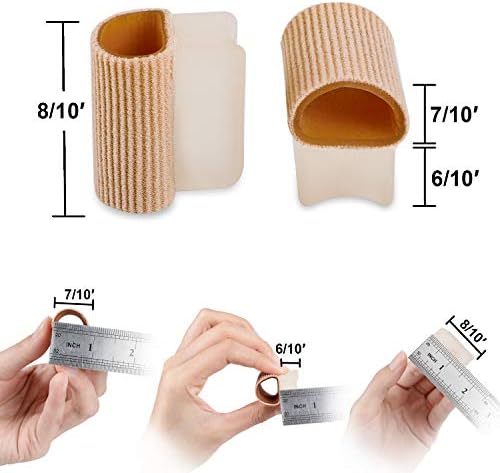 Povihome 6 Pack Gel Toe Spacer Separators(0.6'' Thick), Bunion Corrector for Overlapping Toe (1st/2nd Toe), Silicone Toe Spacers with Soft Gel Lining for Hallux & Bunion Pain Relief