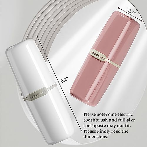 Green Plastic Travel Toothbrush Holder Case with Cover, Portable Travel Toothbrush Cup, Storage Container for School Camping Business Trip Bathroom