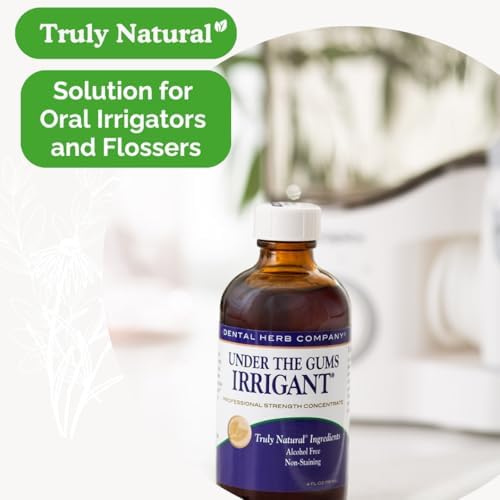 Dental Herb Company Under The Gums Irrigant: A Solution for Oral Irrigators and Water Flossers - Made with Pure Essential Oils and Herbs - Alcohol-Free, Vegan, Non-GMO - 45 Day Supply