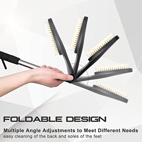 EASACE Body Brush for Back, Long Handle Bath Brush for Showering, Adjustable Head Back Scrubber, Shower Brush with Soft Bristles for Wet or Dry