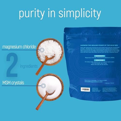 Magnesium Flakes with MSM - Magnesium Chloride Flakes - Dead Sea Salts for Soaking, 10 LBS