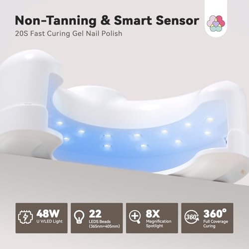 SAVILAND Advanced 45W U V Nail Lamp: U V Light for Gel Nails Smart Sensor Flash Cure Lamp Nail Light 20S Fast Curing LCD Displsy Screen 3 Timers Nail Tech Must Haves Lampara LED Para uñas Profesional