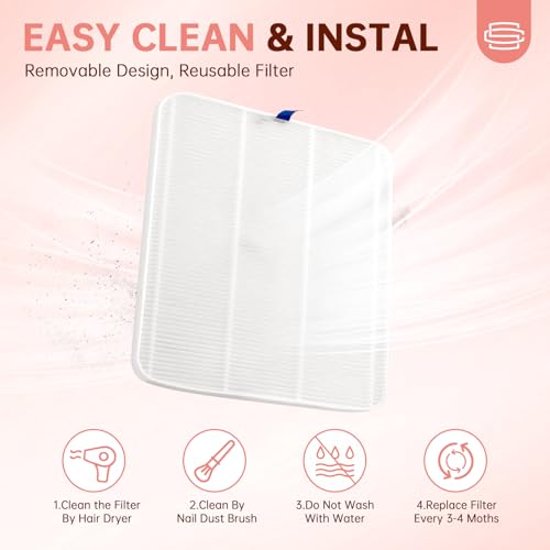 Nail Dust Collector, Rechargeable Dust Collector Nail Tech, Powerful Vacuum Fan Vent Dust Collector Extractor Dust Suction Machine for Acrylic Nails Polishing, Nail Salon&Home, Pink