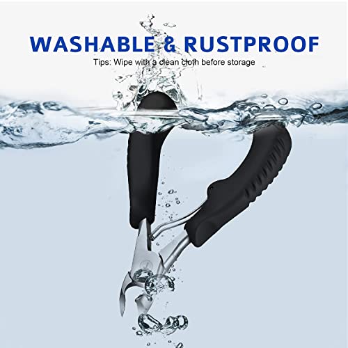 Nail Clipper for Ingrown or Thick Nail, Kaasage Podiatrist Toenail Clippers with Surgical Stainless Steel Sharp Curved Blades & Anti-Slip Handle, Professional Nail Cutter for Men, Women and Seniors