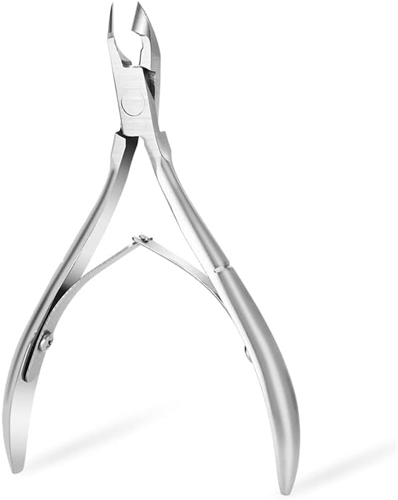 Rikans Professional Cuticle Clippers for Nails – Razor Sharp Cuticle Trimmer Tool – Durable Stainless Steel Cuticle Clippers for Adults – Ergonomic Non-Slip Handle for Fingernails & Toenails (Silver)