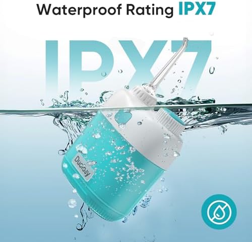 Portable Water Flosser, Cordless Oral Irrigator for Teeth, Mini Flossing Cleaning with Removable Tank, Travel Water Flosser with 3 Modes & IPX7 Waterproof