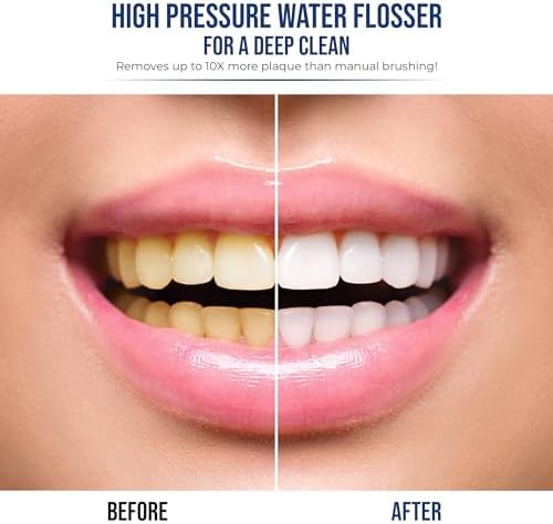 Flossing Toothbrush 2-in-1 Electric Toothbrush Water Flosser Combo – Sonic Toothbrush with 40k Vibrations & High Pressure Dental Flosser, 5 Brushing Modes, Ideal for Braces & Implants