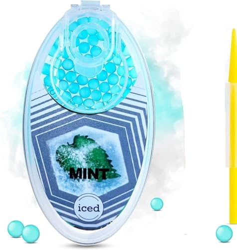 Mint-Infused Air Freshening Beads/Crush Balls -200 Pieces, Blue, for Face Masks and Filtered Spaces， Great for Smell Proof Purses- 200 Minty Balls in a Bag (200)