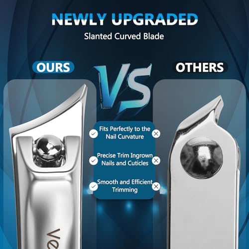 Nail Clippers&Toenail Clippers for Thick Nails for Seniors | Toe Nail Clippers Set for Ingrown Nails for Men | Manicure Kit &Nail Cutter for Women (Sliver(AC))