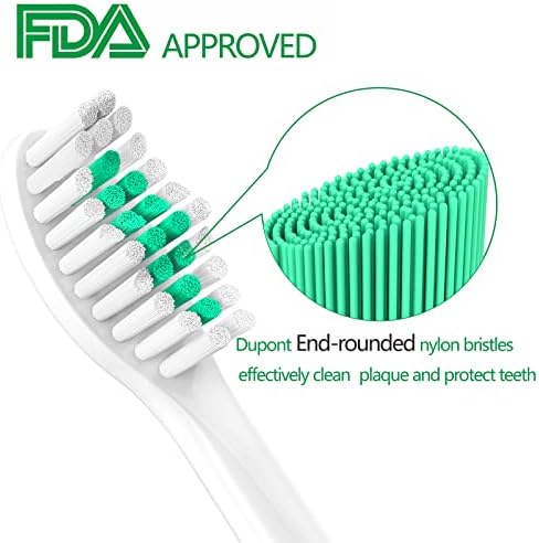 Replacement Toothbrush Heads Compatible with Philips Sonicare E-Series, Essence, Advance, CleanCare, Elite and Xtreme Screw-on Electric Phillips Brush Handles, 6 Pack
