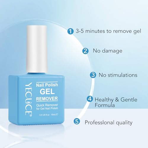 Gel Nail Polish Remover, (2PCS) Gel Polish Remover No Need for Foil, Soaking or Wrapping, Remove Nail Polish within 3-5 Minutes, No Hurt 0.5 Fl Oz