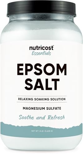 Nutricost Essentials Pure Epsom Salt 8 LBS (100% Pure Magnesium Sulfate) - Relaxing Soaking Solution