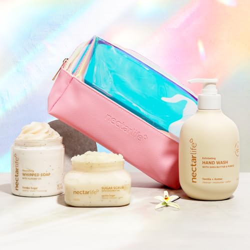 Daily Glow Kit Body Skin Care Set, Whipped Soap, Sugar Body Scrub, Hand Wash (Full Size, Vanilla)