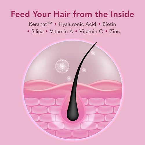 Garden of Life Hair Growth Duo Caps, Supplement for Thicker, Healthier Hair with Hyaluronic Acid, Biotin, Silica, and Patented Keranat, 30 Plant-Based Capsules