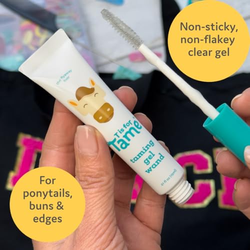 T is for Tame Taming Gel Wand – Natural Flyaway Tamer for Kids & Adults – Smooths Baby Hairs, Frizz & Static – Alcohol-Free, Vegan & Cruelty-Free Hair Styling Gel – 0.5 oz