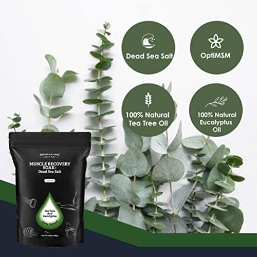 Aromasong Muscle Recovery Bath Soak 3 LB - Natural Bath Salt with Dead Sea Salt, Pure MSM, Magnesium Flakes & Essential Oils for Post Workout Soreness - Made in USA