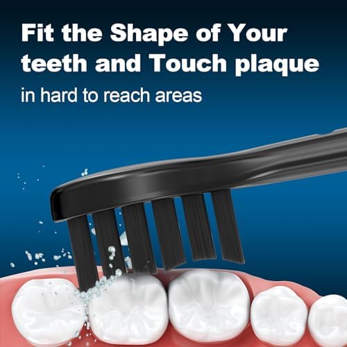 Replacement Toothbrush Heads 10 Pack Compatible with Gleem Electric Toothbrush, 5Black+ 5White