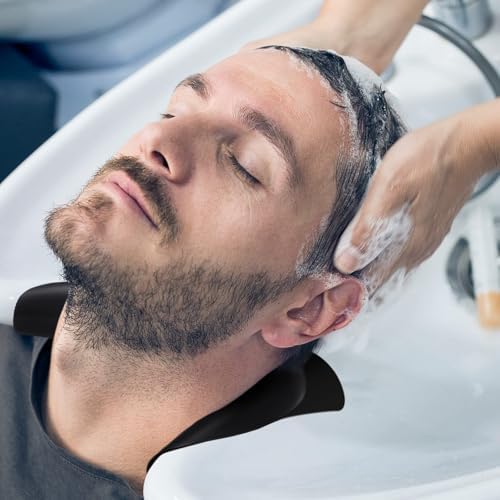 Noverlife Salon Neck Rest Cushion with Suction Cup, Non-Slip Soft Silicon Shampoo Bowl Neck Rest, Portable Hair Salon Shampoo Sink Gel Neck Pad, Hair Washing Sink Neck Support for Home Salon Basin