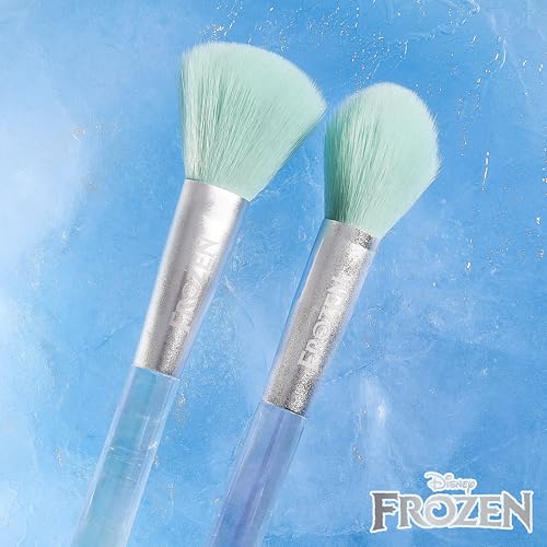Disney Frozen 7PC Premium Makeup Brush & Blender Set, All-over, Highlighter, Concealer, and Eyeshadow Brush, 2 Beauty Blender Sponges for women and girls by Belle Maison