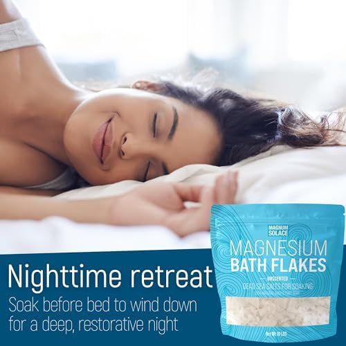 Magnesium Flakes for Bath, 10 lbs + Nighttime Magnesium Cream That Comes Inside The Bag