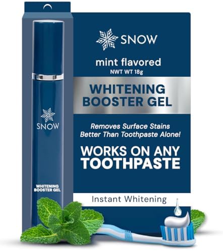 Snow Teeth Whitening Gel - Add to Toothpaste for a Whiter Smile - Vegan Hydrogen Peroxide Gel with Xylitol for Tooth Stain Removal and Brightening - 18g