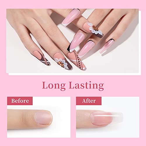 Solid Builder Gel for 3D Nail Art Extension Gel Non Stick Hand Sculpture Hard Gels with Dual Form Flower Strengthen for Home DIY Nails Salon Lamp Cure Require 30g(1oz)