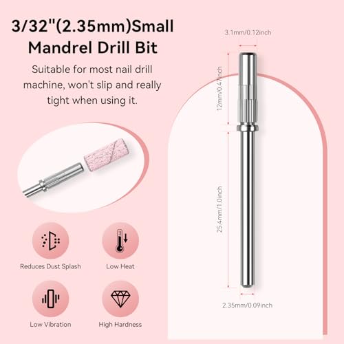 Makartt Nail Drill Bits Sanding Bands for Nail Drill-100Pcs 4 Color Coarse Fine 80/120/180/240 Grit File Sand with 3.1mm Mini Mandrel Nail Bit Set for Acrylic Nails Gel Manicures and Pedicure